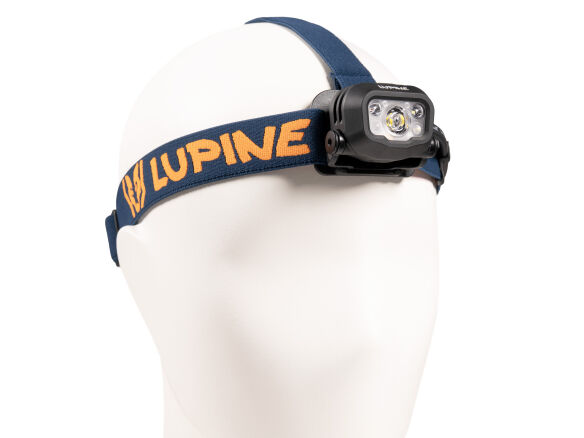 Lupine Penta Pro Stirnlampe (Akku 22 Wh/3.1 Ah -  4500 K Neutralweiß) -  Bandfarbe: Blau-Orange