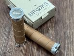 Brooks Slender Grips Leder Handgriffe Dark Tan Aged braun